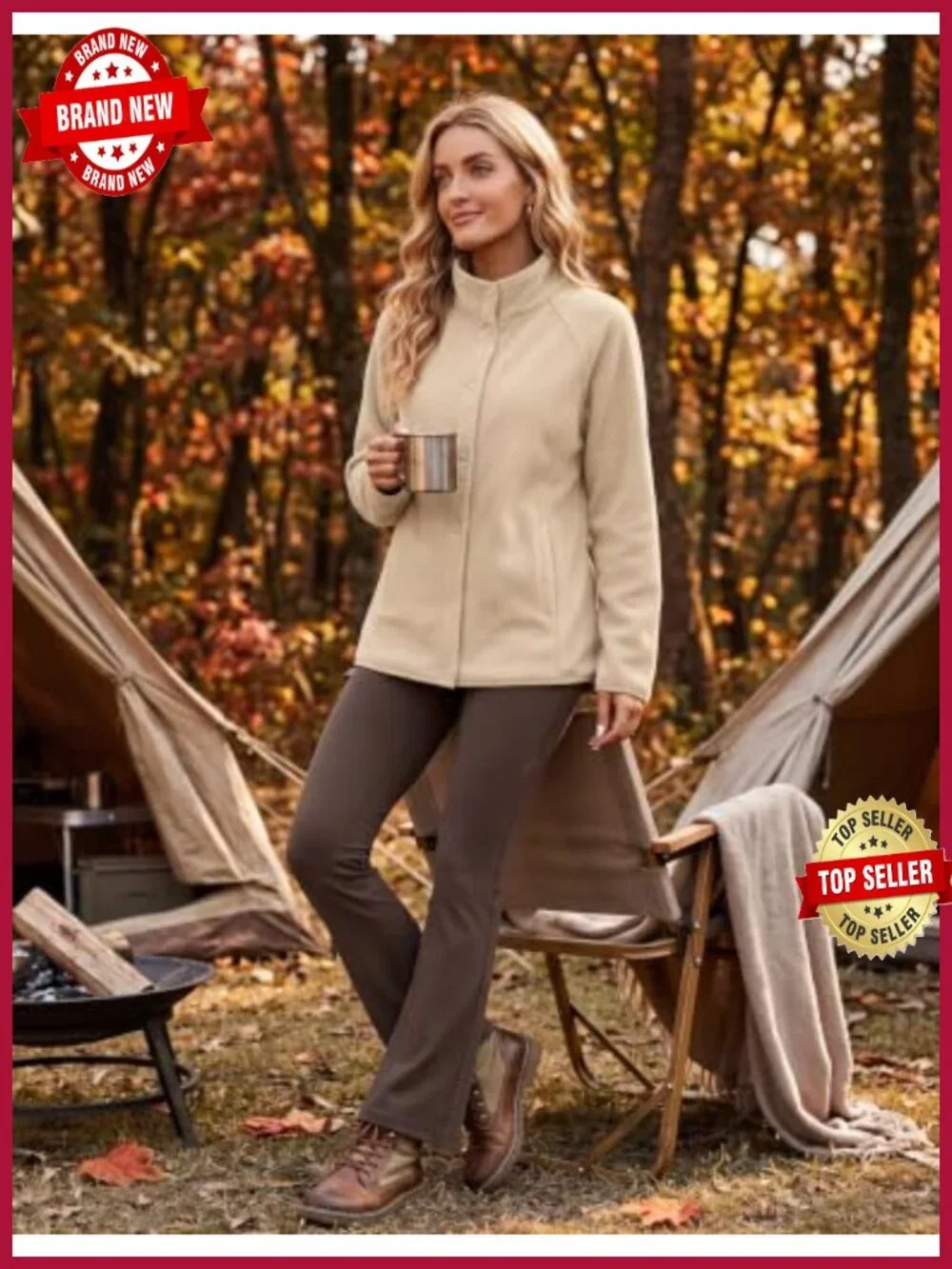 Zeagoo Women's Fleece Jacket Button Up Lightweight Winter Coat with Pockets